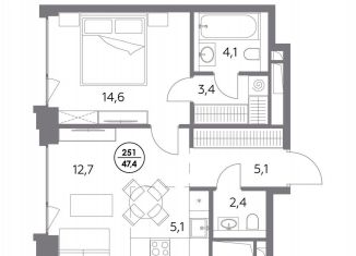 Продается 1-ком. квартира, 47.4 м2, Москва, Шлюзовая набережная, 2/1с1