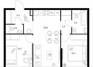 Продажа 2-ком. квартиры, 53.5 м2, Москва, САО, Кронштадтский бульвар, 11