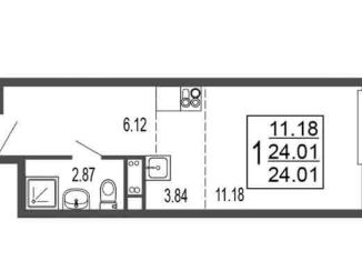 Квартира на продажу студия, 24 м2, Лыткарино, 6-й микрорайон, 15Д
