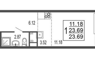 Продажа квартиры студии, 23.7 м2, Лыткарино, 6-й микрорайон, 15Д