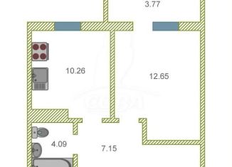 1-комнатная квартира на продажу, 35 м2, Тюмень, Ленинский округ, улица Тимофея Чаркова, 79к3