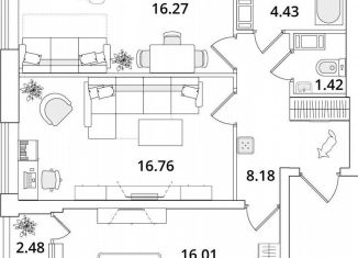 Продам 2-комнатную квартиру, 64.3 м2, Санкт-Петербург, Кубинская улица, 82к3с1, метро Звёздная