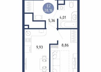 Продам 1-ком. квартиру, 28.2 м2, село Дядьково