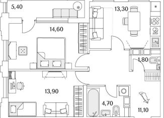 Продается 2-ком. квартира, 86.4 м2, Санкт-Петербург, Планерная улица, 99, муниципальный округ Юнтолово