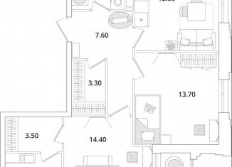 Продается 2-комнатная квартира, 66.7 м2, Санкт-Петербург, Планерная улица, 99, Приморский район