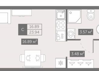 Продается квартира студия, 23.9 м2, Санкт-Петербург, Невский район