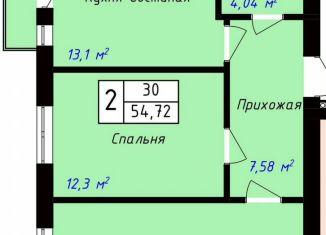 Продается двухкомнатная квартира, 54.7 м2, Кабардино-Балкариия, улица Шогенова, 4А