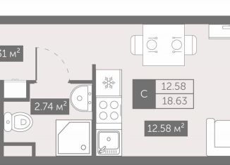 Продается квартира студия, 18.6 м2, Санкт-Петербург, Невский район