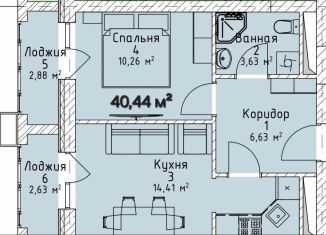 1-комнатная квартира на продажу, 40.4 м2, Чечня